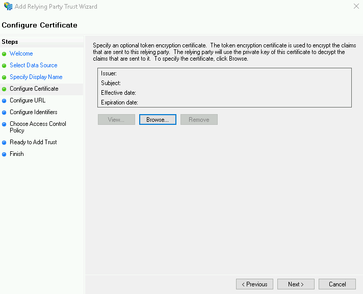 Configure Certificate