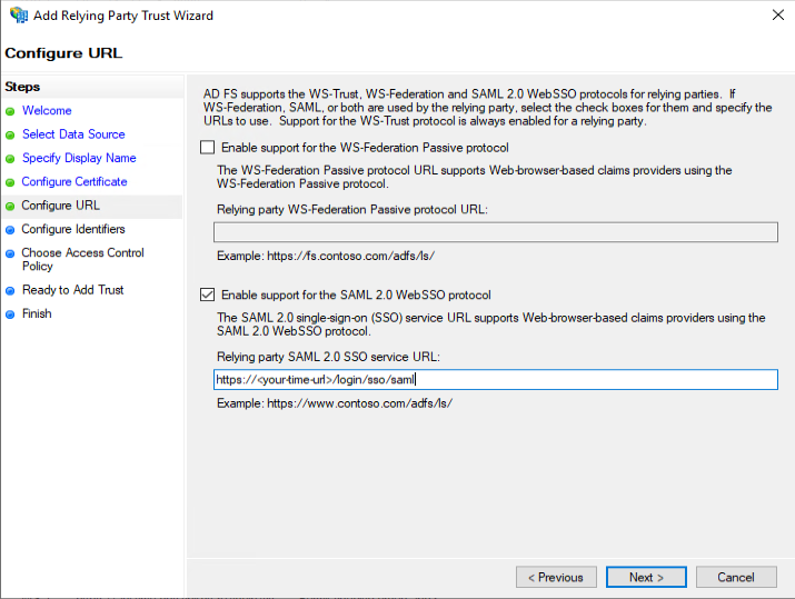 Configure URL