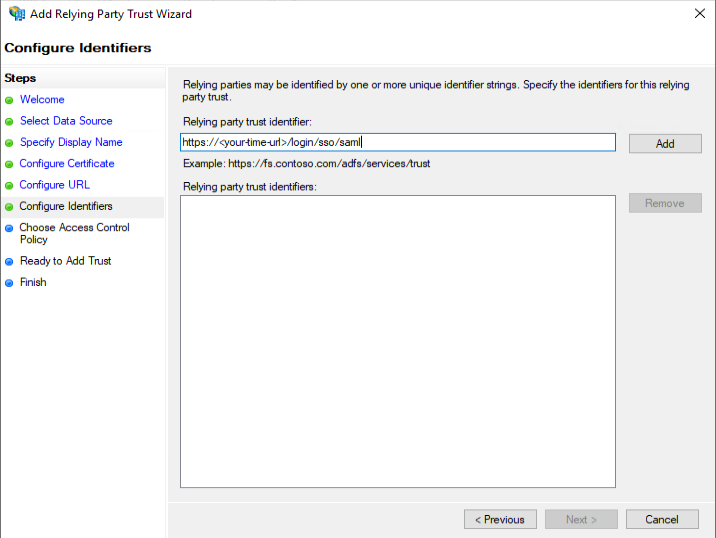 Configure Identifiers