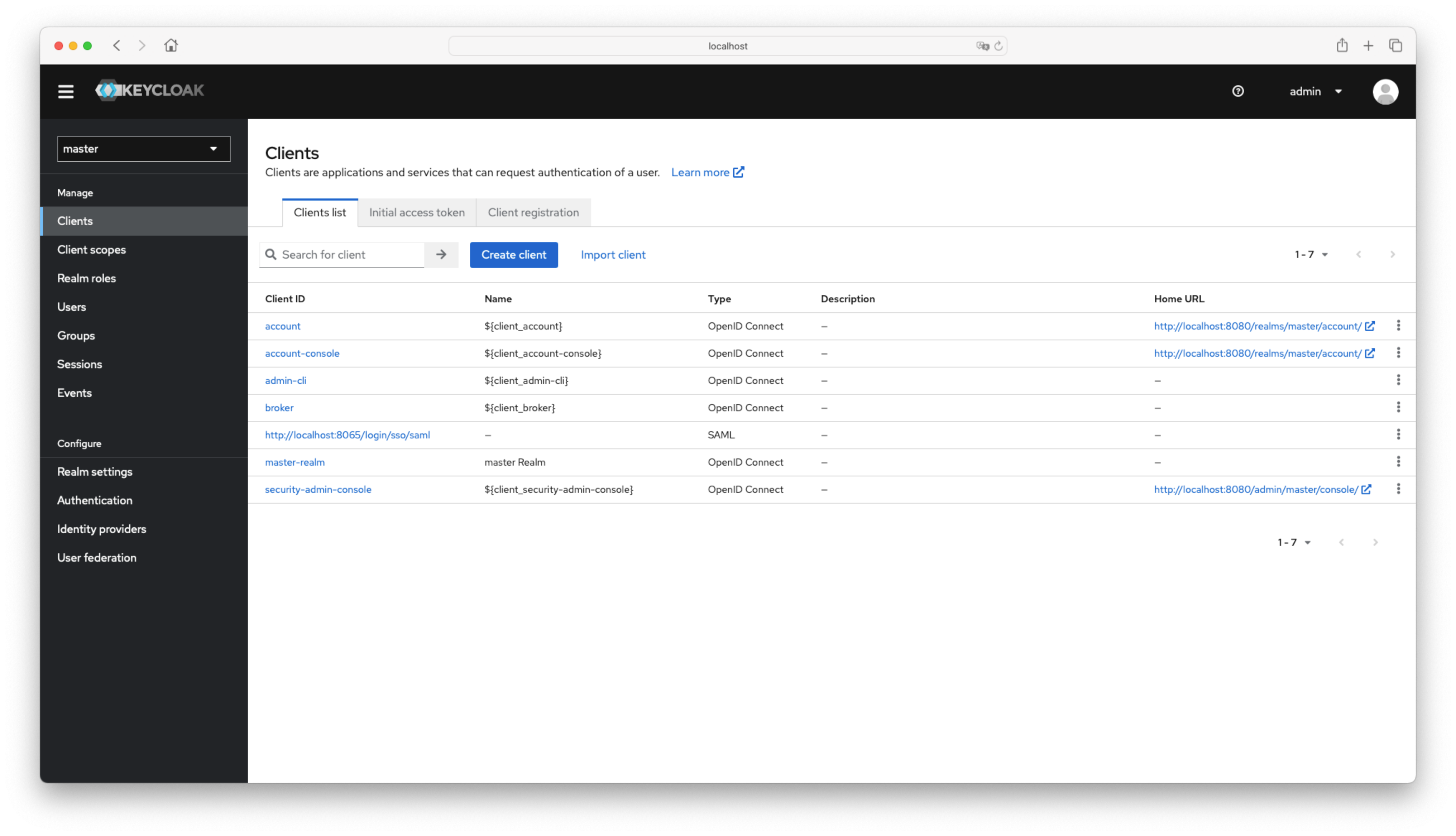 Create client