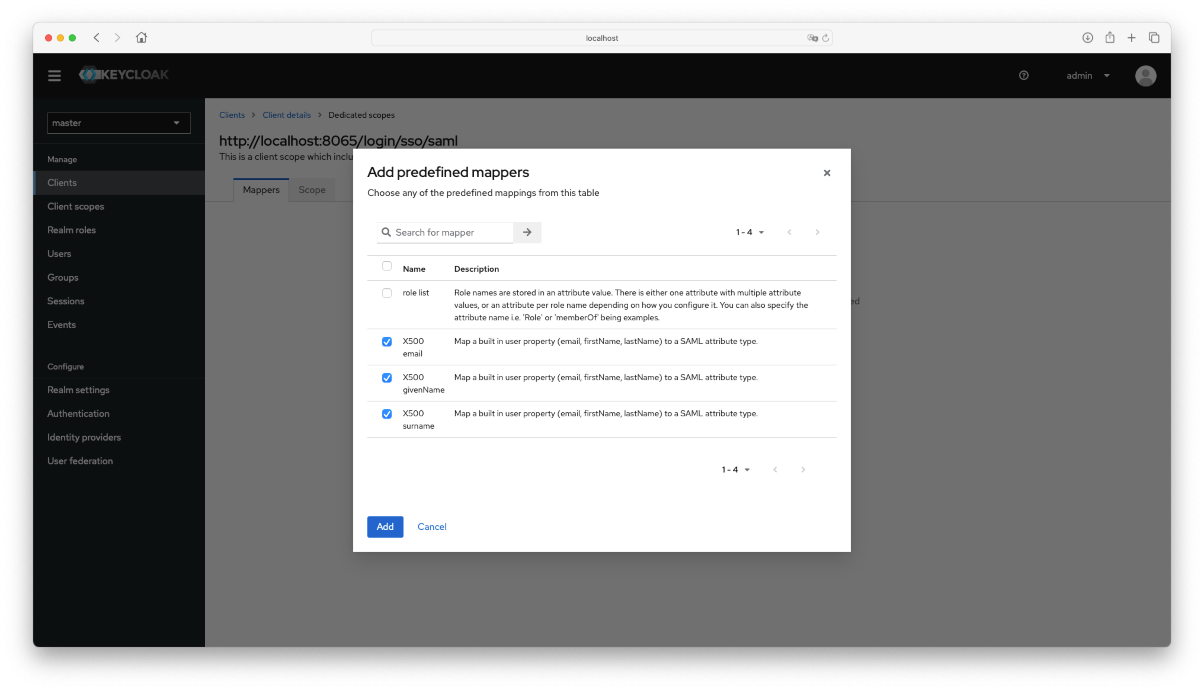 Add predefined protocol mapper